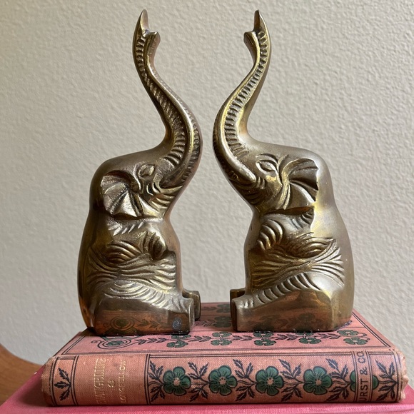 Accents Vintage Solid Brass Elephant Bookends Poshmark